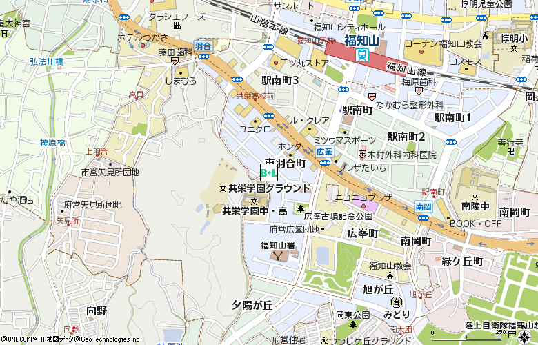 ハートアップビジョンスクエア福知山店付近の地図